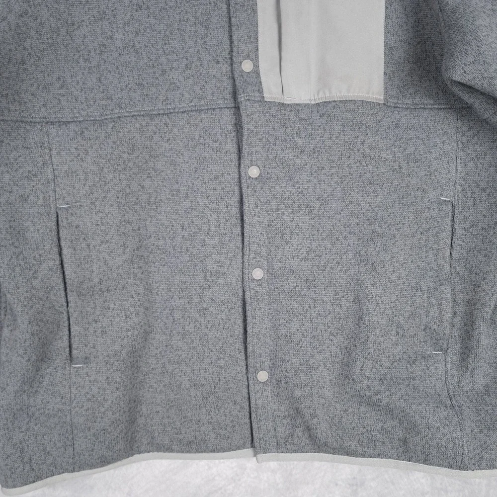 The North Face Fleece Shirt Jacket Shacket Mens Large Gray Snap Overshirt Hiking